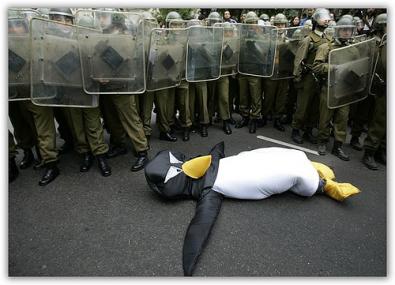 Pinguino represso dal sistema