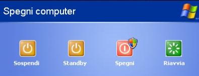 menu spegnimento