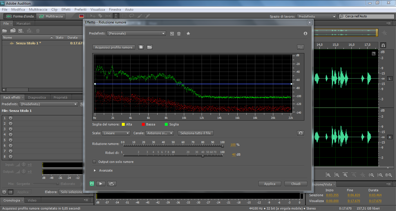 Adobe Audition riduzionerumore