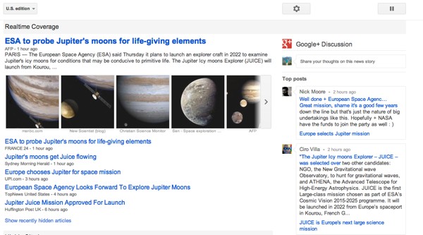Google news real time