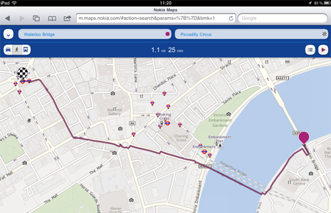 Nokia Maps audio directions on iPad