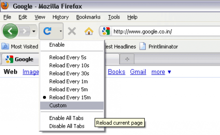 aggiornare pagine firefox