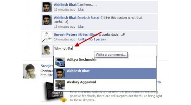 amici facebook tag commenti