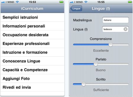 app iphone creare inviare curriculum