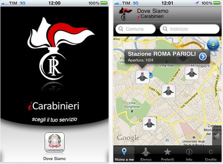 app iphone icarabinieri