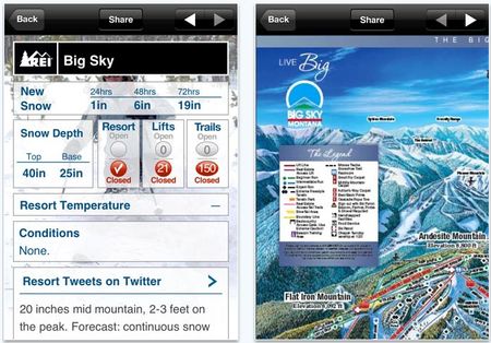app iphone vacanze snow and ski report