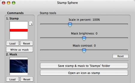 applicare logo foto stamp sphere mac