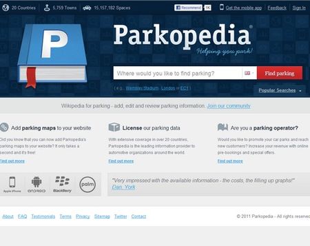 applicazioni web utili trovare parcheggio parkopedia