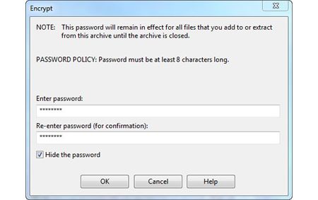 aprire file rar winzip password