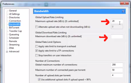 bandwidth utorrent