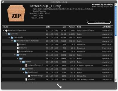 Betterzip screenshot