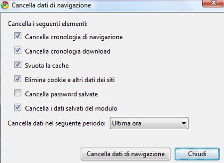 cancellare cronologia google chrome