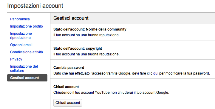 cancellare iscrizione youtube