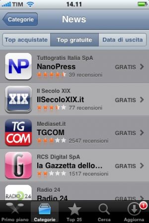 Classifica AppStore NanoPress