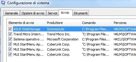 come velocizzare windows 7 disabilitare programmi avvio automatico