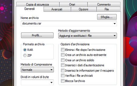come zippare file