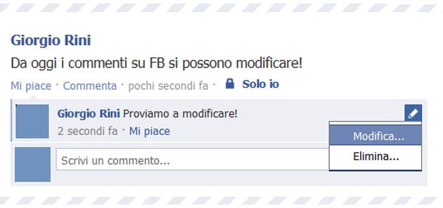 commenti facebook modifiche