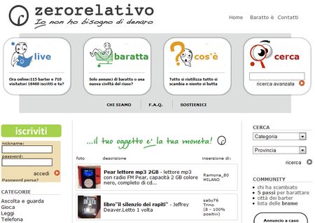 community annunci scambi zerorelativo
