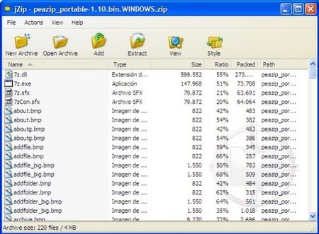 comprimere file jzip