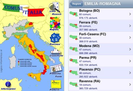 comuni italia applicazione iphone
