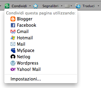 condivisione google toolbar