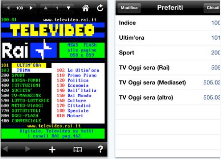 consultare televideo iphone