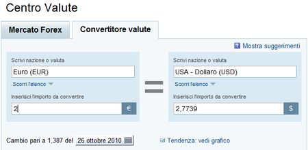 convertitore valuta yahoo