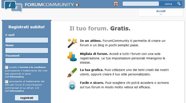 creare forum gratis forumcommunity