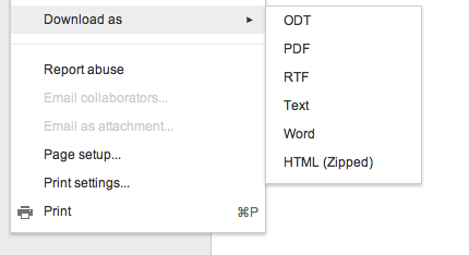 creare pdf google docs