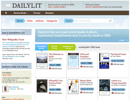 DailyLit nel 2009