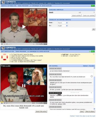 dailymotion subtitle management
