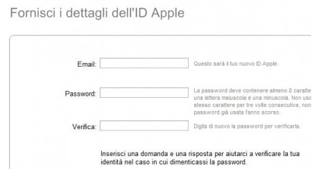 dati personali apple