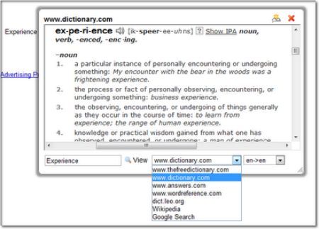 dictionary tip