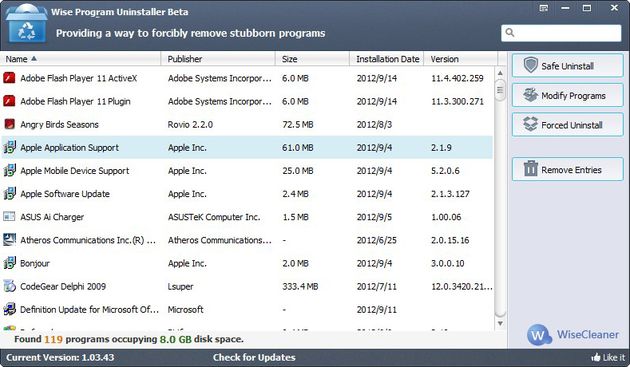 disinstallare programmi windows wise