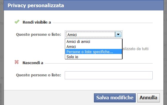 domanda facebook visibile