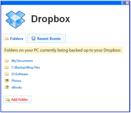 dropbox spazio xp