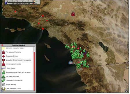 earthbrowser screenshot incendi sandiego