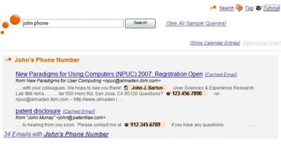 IBM OmniFind Personal Email Search 