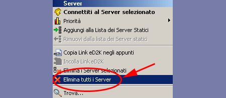 emule server elimina lista
