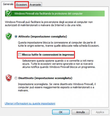 emule firewall eccezioni