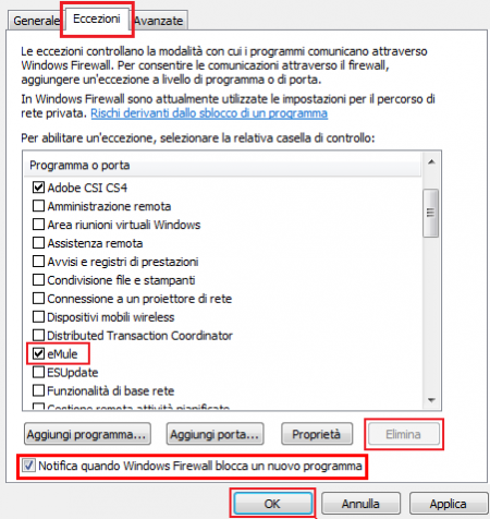 emule firewall eccezioni2