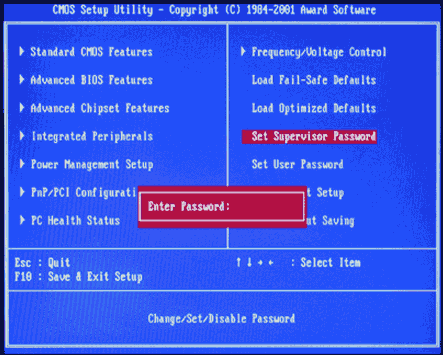 entrare nel bios