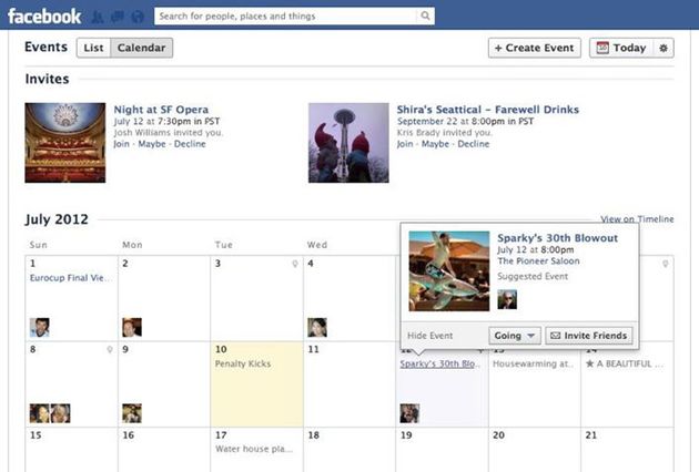 eventi facebook calendario