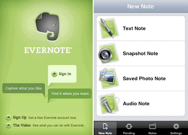 evernote iphone