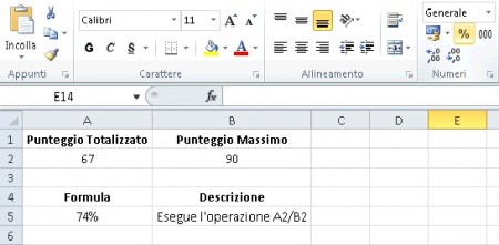 excel percentuale