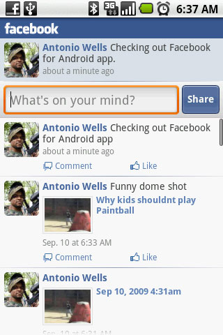 facebook android applicazione