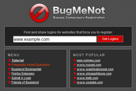facebook bugmenot