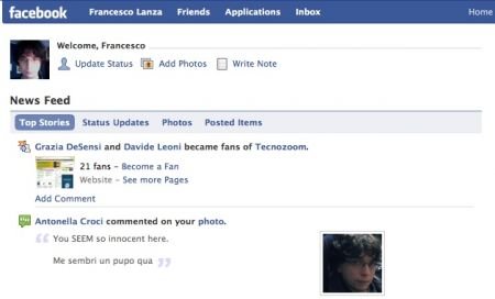 Facebook feed tab
