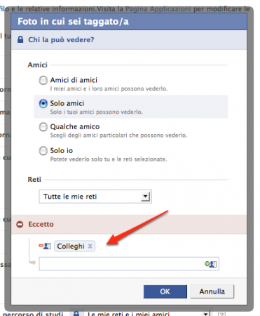 Facebook, inserite le liste amici che volete escludere dai vostri contenuti