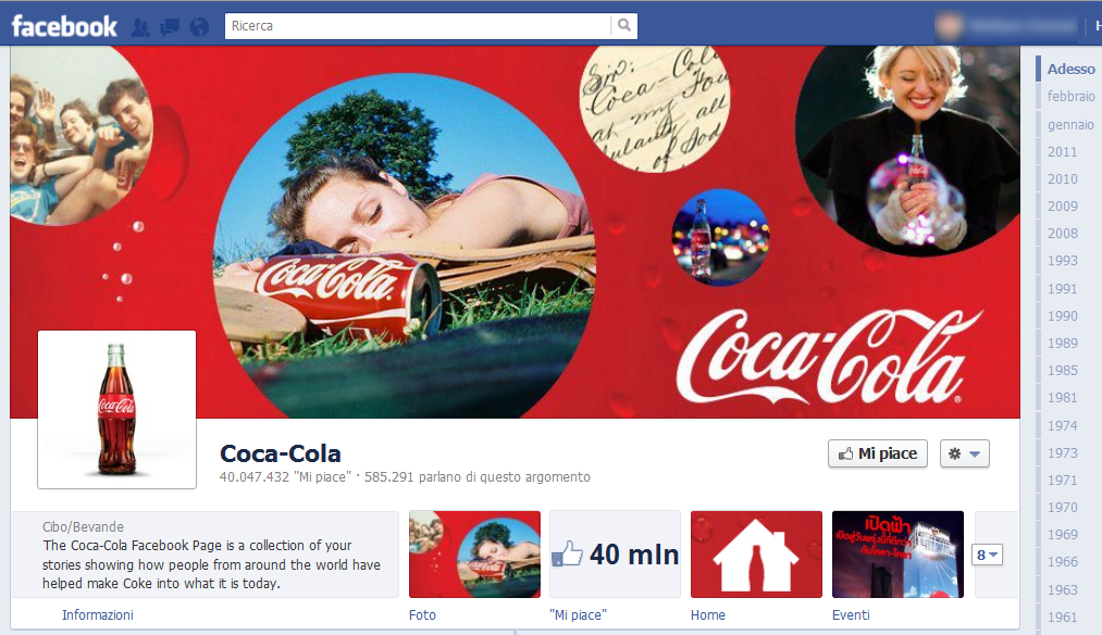 facebook timeline pagine